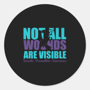 Sticker Rond Toutes les blessures ne sont pas visibles Préventi