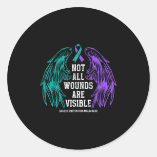 Sticker Rond Toutes les blessures ne sont pas visibles Préventi