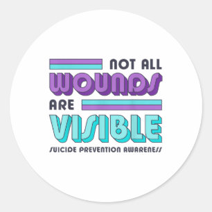 Sticker Rond Toutes les blessures ne sont pas visibles Préventi