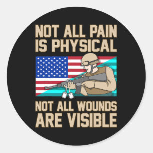 Sticker Rond Toutes Les Blessures Ne Sont Pas Visibles Ptsd Sen