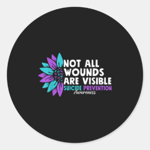 Sticker Rond Toutes les blessures ne sont pas visibles Sensibil