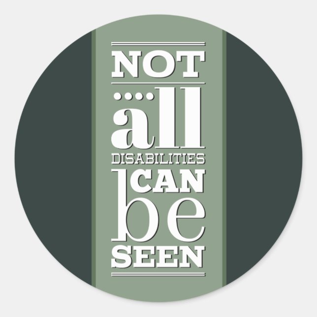 Sticker Rond Toutes les déficiences ne sont pas visibles (Devant)