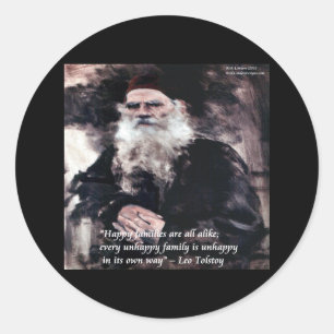 Sticker Rond Toutes les familles heureuses se ressemblent, mais