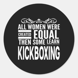Sticker Rond Toutes les femmes apprennent la boxe thaïe arts ma