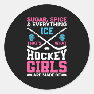 Sticker Rond Toutes les filles de hockey sur glace