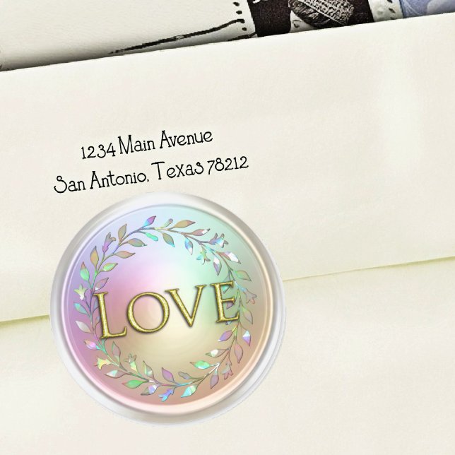 Sticker Rond Toutes les initiales Couronne perlée d'amour en or (Créateur téléchargé)