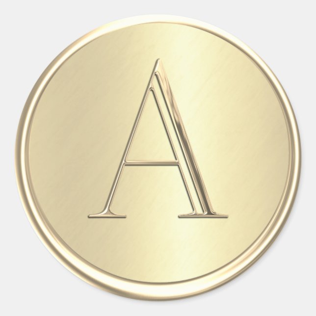 Sticker Rond TOUTES LES INITIALES Gold Monogramme (Devant)