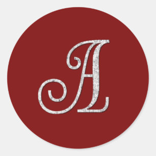 Sticker Rond TOUTES LES INITIALES Monogramme argenté 3 Couleur