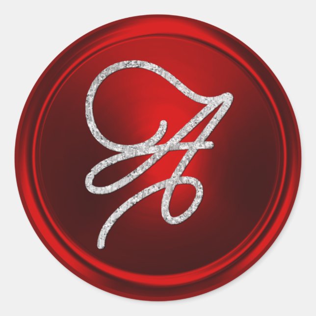 Sticker Rond TOUTES LES INITIALES Monogramme argenté écriture r (Devant)