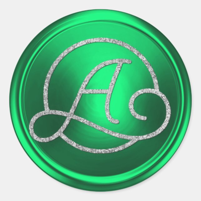 Sticker Rond TOUTES LES INITIALES Monogramme Cercle Argent Kell (Devant)