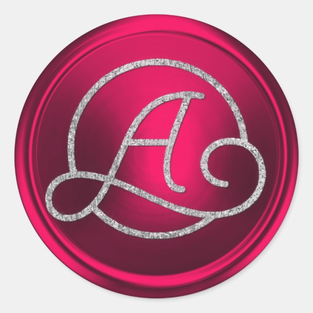 Sticker Rond TOUTES LES INITIALES Monogramme Cercle Argent Mage (Devant)