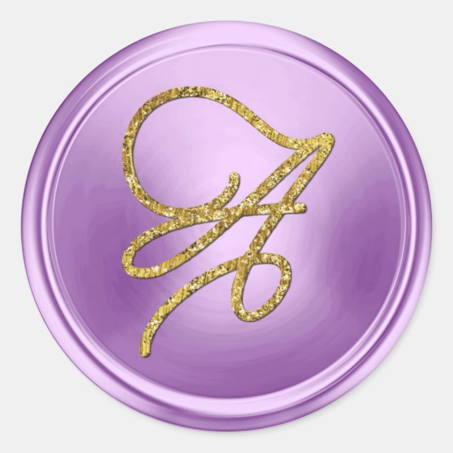 Sticker Rond TOUTES LES INITIALES Monogramme de script doré Orc (Devant)