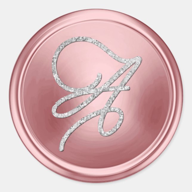Sticker Rond TOUTES LES INITIALES Monogramme d'écriture argenté (Devant)