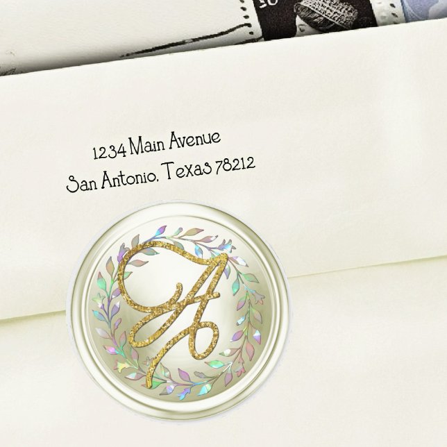 Sticker Rond TOUTES LES INITIALES Monogramme d'écriture dorée s (Créateur téléchargé)