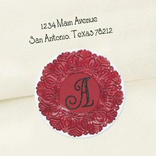 Sticker Rond TOUTES LES INITIALES Monogramme noir 3 Filigree Ed
