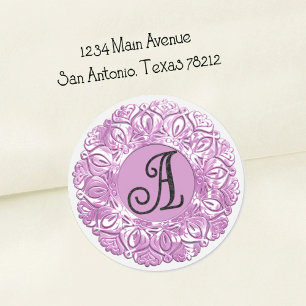 Sticker Rond TOUTES LES INITIALES Monogramme noir 3 Filigree La