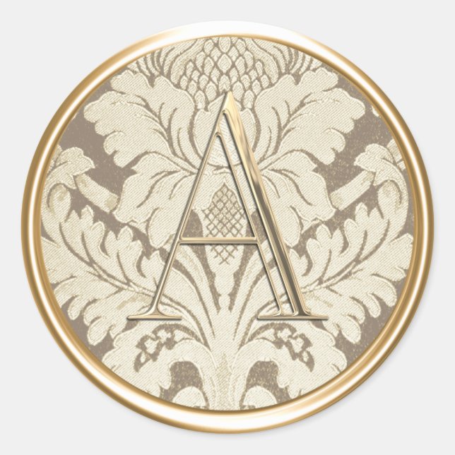 Sticker Rond TOUTES LES INITIATIVES Monogramme d'or Champagne D (Devant)