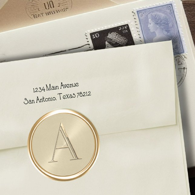 Sticker Rond TOUTES LES INITIATIVES Monogramme d'or sur Champag (Créateur téléchargé)