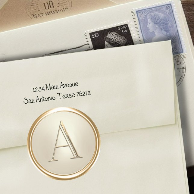 Sticker Rond TOUTES LES INITIATIVES Monogramme d'or sur Champag (Créateur téléchargé)