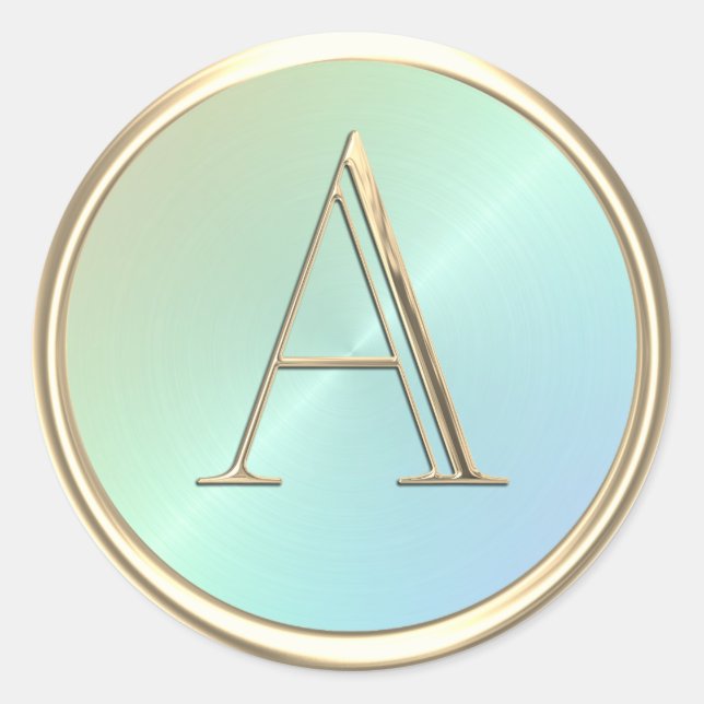 Sticker Rond TOUTES LES INITIATIVES Monogramme Or Rainbow Iride (Devant)