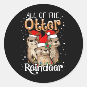Sticker Rond Toutes Les Loutres De Noël De L'Éronneur De Loutre