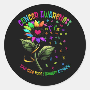 Sticker Rond Toutes Les Sensibilisation Au Cancer Luttent Contr