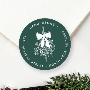 Sticker Rond Toux de Noël Retour Adresse verte