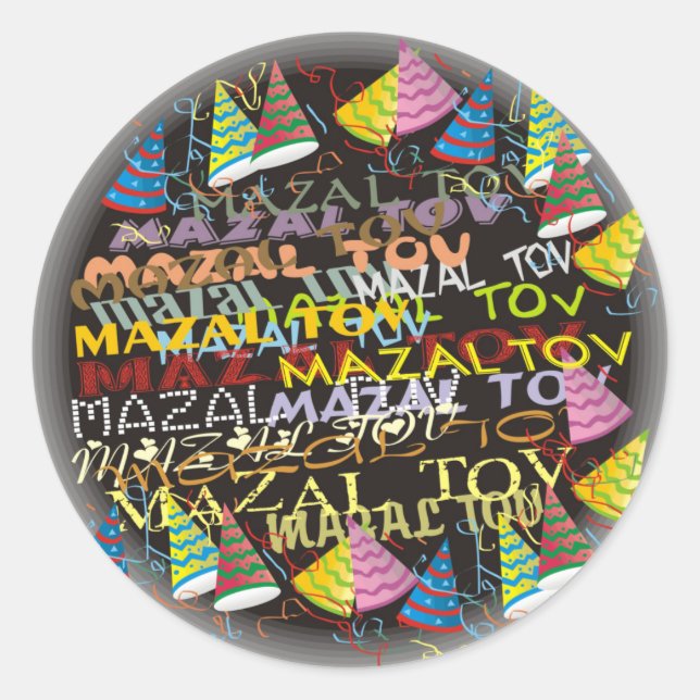 Sticker Rond tovs mazal (Devant)