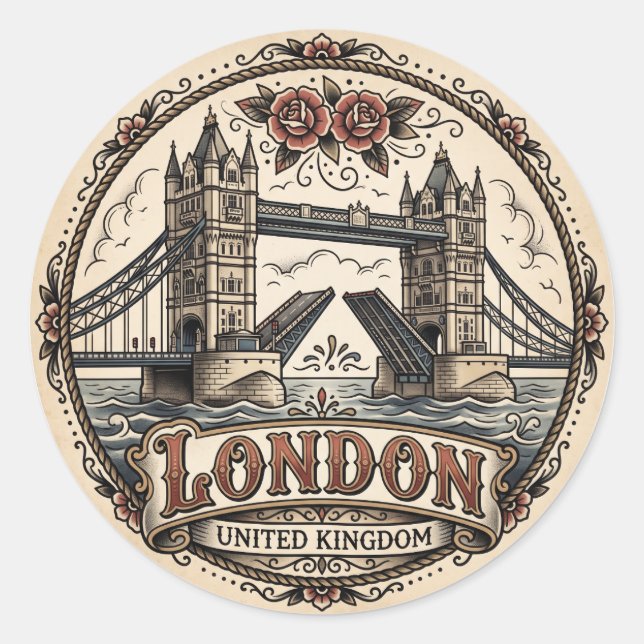 Sticker Rond Tower Bridge Royaume-Uni (Devant)