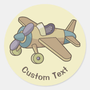 Sticker Rond Toy Avion