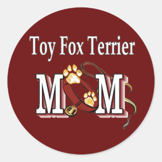 Sticker Rond Toy Fox Terrier MOM Cadeaux