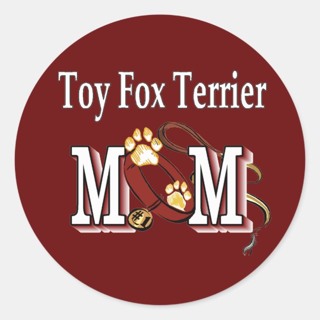 Sticker Rond Toy Fox Terrier MOM Cadeaux (Devant)