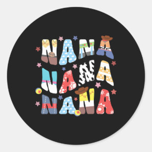 Sticker Rond Toy Funny Story Grand-mère Grand-père Fête des mèr