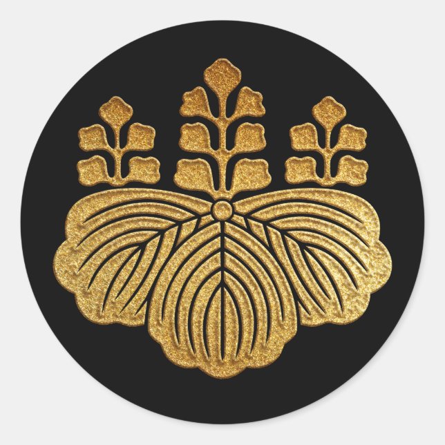 Sticker Rond Toyotomi Kamon Goshichi Kiri en or (Devant)