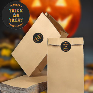 Sticker Rond Tracé ou traitement Halloween personnalisé