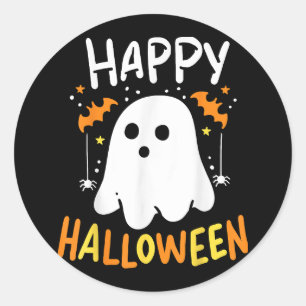 Sticker Rond Tracer Ou Traiter Le Fantôme D'Halloween