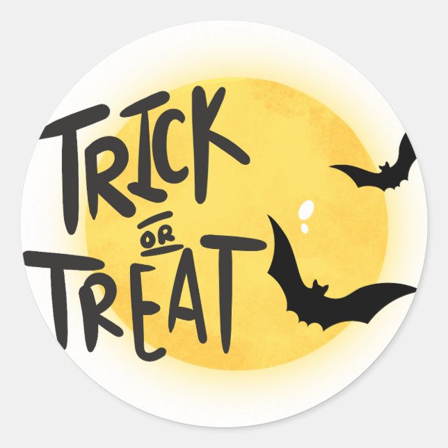 Sticker Rond Tracer ou traiter l'halloween (Devant)