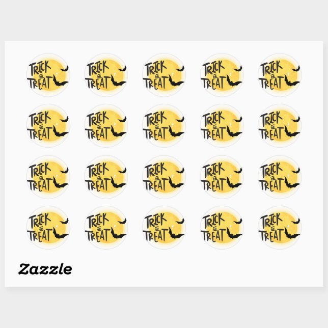 Sticker Rond Tracer ou traiter l'halloween (Feuille)