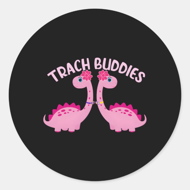 Sticker Rond Tracheasaurus Trach Buddies Tracheostomy Sensibili (Devant)
