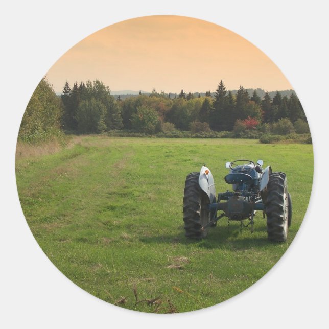 Sticker Rond Tracteur antique (Devant)
