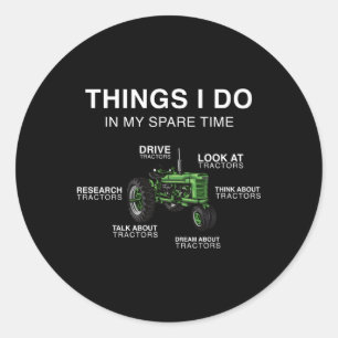Sticker Rond Tracteur de ferme que je fais dans mon temps libre