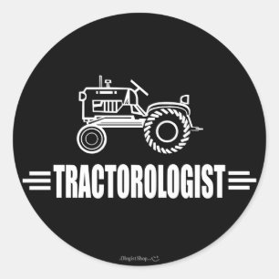 Sticker Rond Tracteur drôle