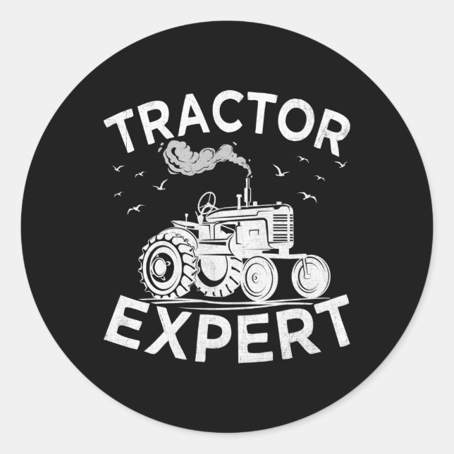 Sticker Rond Tracteur Expert Tracteurs Agriculteur (Devant)