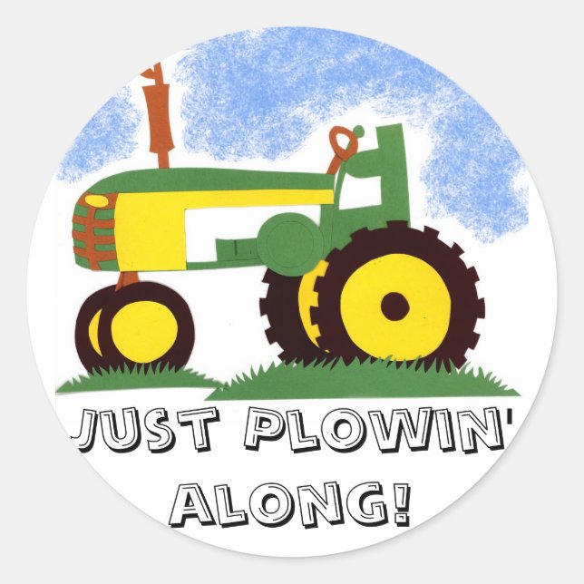 Sticker Rond Tracteur sous Blue Sky (Devant)