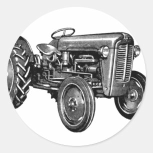 Sticker Rond Tracteur vintage
