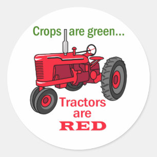 Sticker Rond Tracteurs Rouges