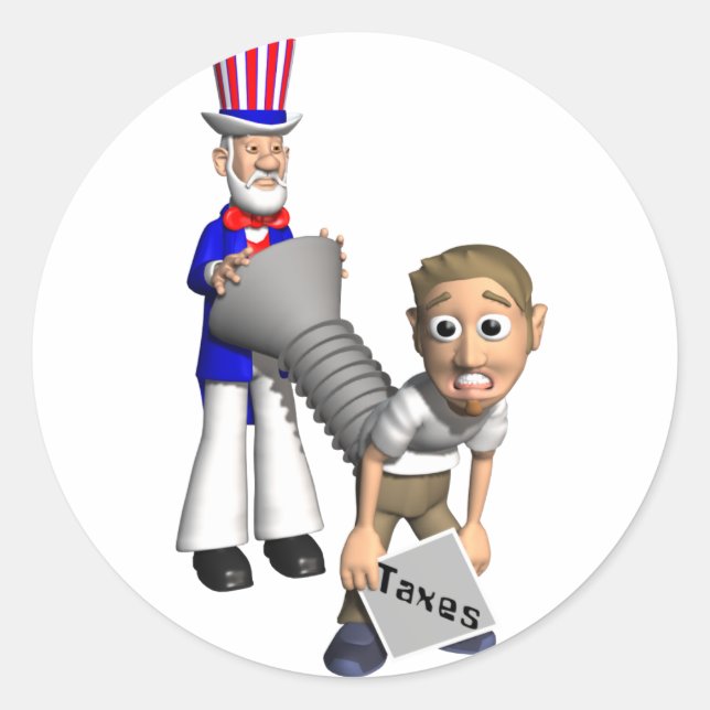 Sticker Rond Tradition du jour fiscal (Devant)