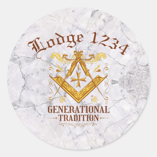 Sticker Rond Tradition Masonic Lodge (Devant)