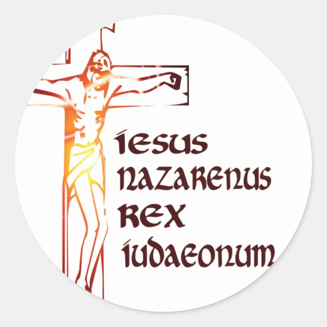 Sticker Rond Tradution Christ INRI (Devant)