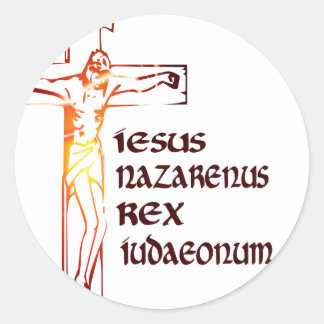 Sticker Rond Tradution Christ INRI